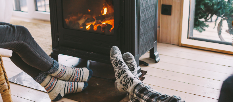 Fireplace in winter
