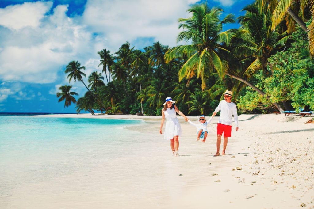 family on a beach