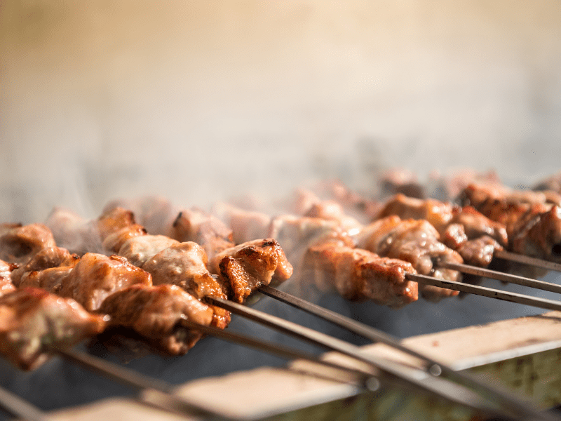 Souvlaki Traditional Greek Cuisine (Skewered Pork)