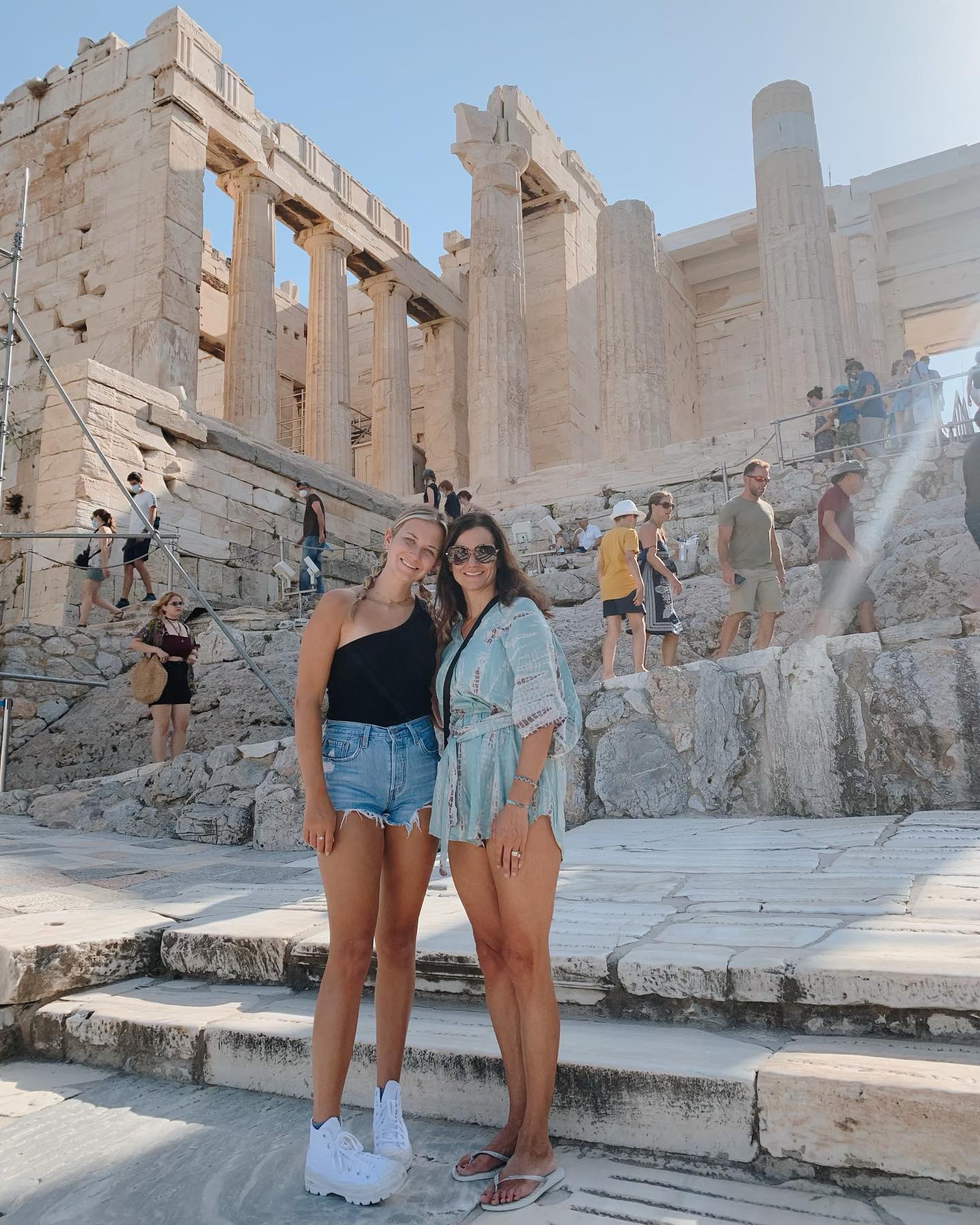 Chloe (left) and Angie (right) in Athens, Greece