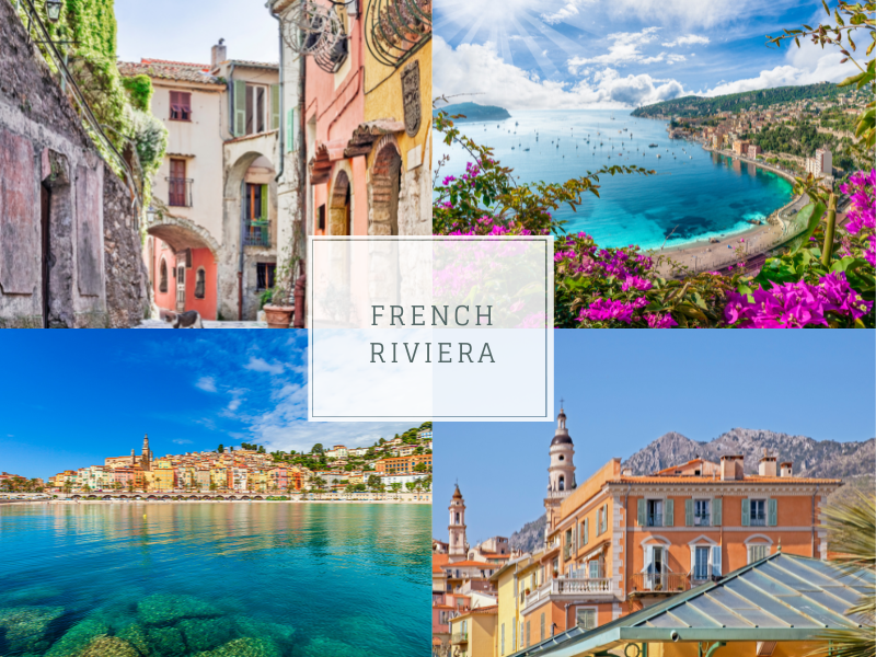 itinerary to Paris and the French Riviera